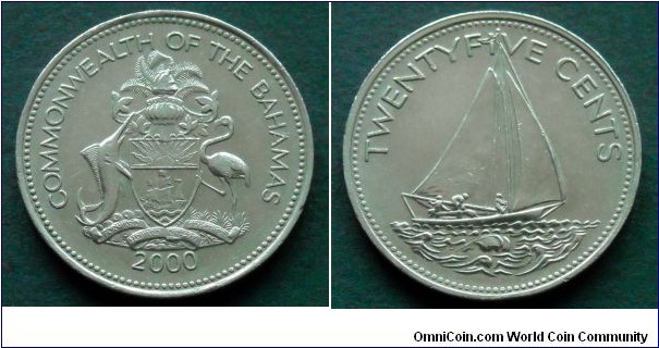 Bahamas 25 cents.
2000