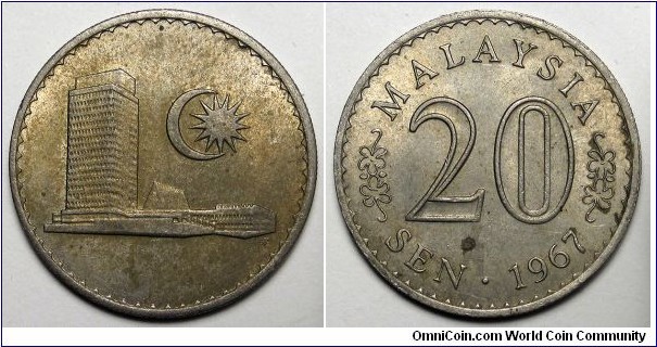 Malaysia, 1967 20 Sen, KM#4.