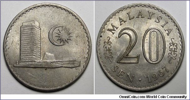 Malaysia, 1967 20 Sen, KM#4.