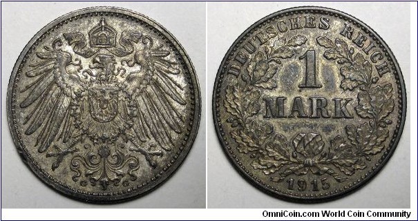 Germany, 1915-G 1 Mark, KM#14.