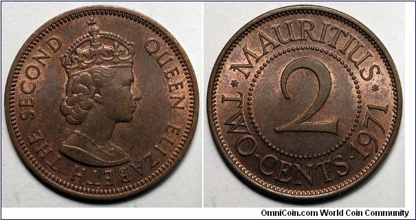 Mauritius, 1971 2 Cents, KM# 32, 