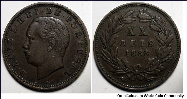 Portugal, 1883 20 Reis, 	KM# 527.