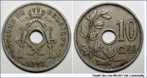 Belgium, 1927 10 Centimes, KM#85.