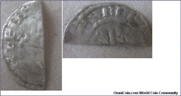 Henry II tealby Penny cut half