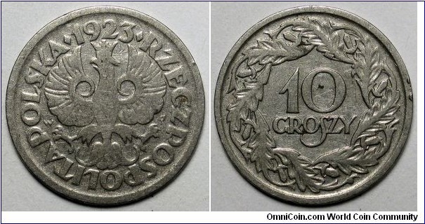 Poland, 1923 10 Groszy, Y#11.