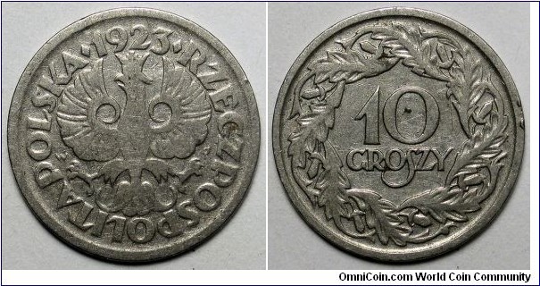 Poland, 1923 10 Groszy, Y#11.