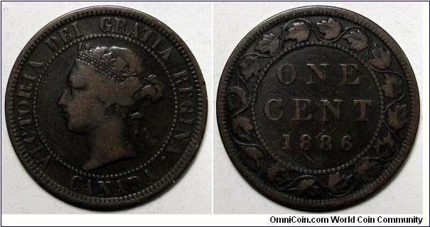 Canada, 1886 1 Cent, KM#7.
