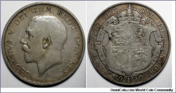 United Kingdom, 1920 Half Crown, KM#818a.