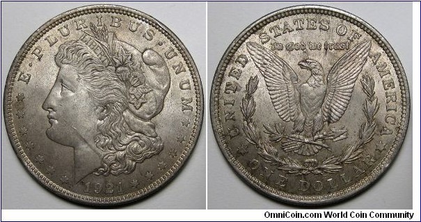 1921 Morgan Dollar.