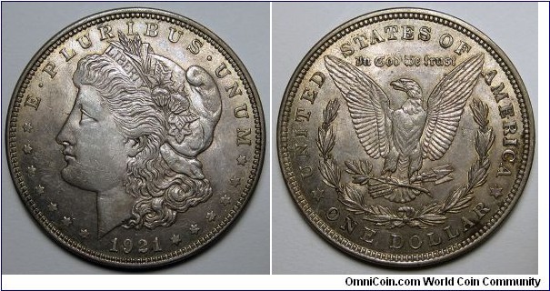 1921 Morgan Dollar, VAM-24B2.