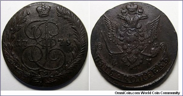 Russian Empire, 1779 5 Kopecks, C#59.1.