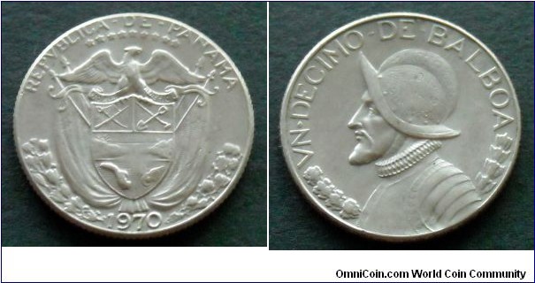 Panama 1/10 balboa.
1970