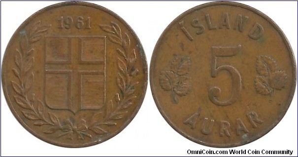 Iceland 5 Aurar 1961