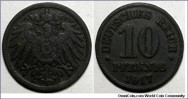 Germany, 1917 10 Pfennig, KM#26.