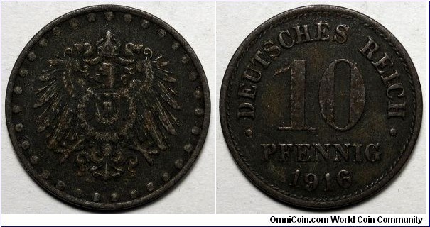 Germany, 1916-A 10 Pfennig, KM#20.