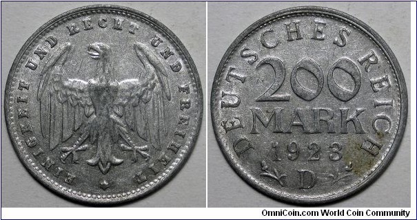 Germany, 1923-A 200 Mark, KM#35.
