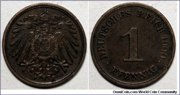 Germany, 1900-F 1 Pfennig, KM#10.