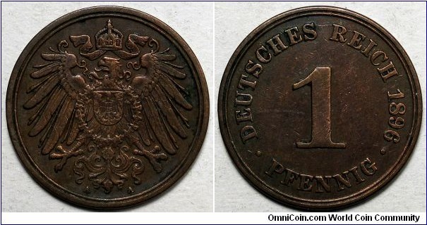 Germany, 1896-A 1 Pfennig, KM#10.