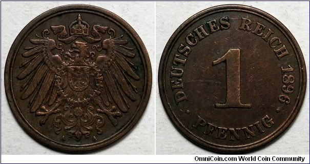 Germany, 1896-A 1 Pfennig, KM#10.