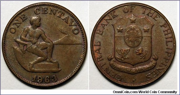 Philippines, 1963 1 Centavo, KM#186.