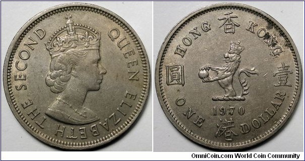 Hong Kong, 1970-H 1 Dollar, KM#31.