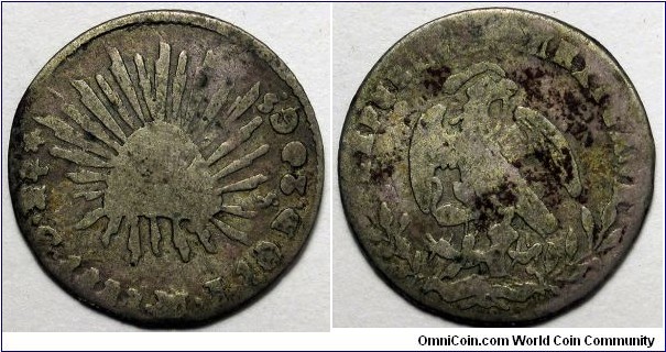 Mexico, 1833 Go MJ ½ Real, KM#370.