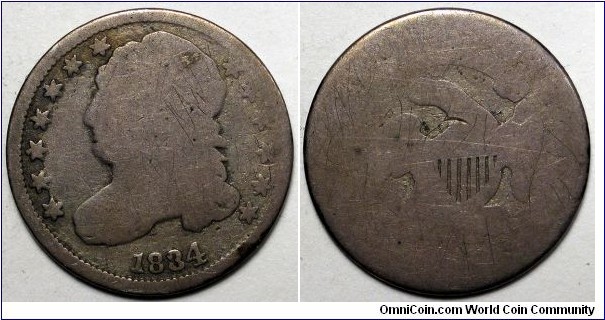 1834 Capped bust dime.
