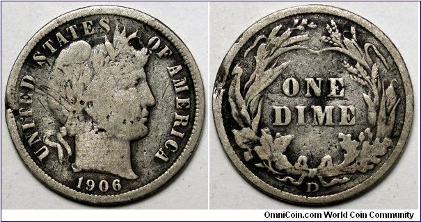 1916-D Barber dime, multiple hits.