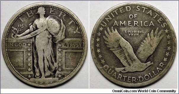 1917 Type 1 standing liberty quarter.