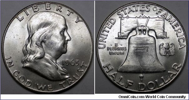 1963 Franklin half dollar.