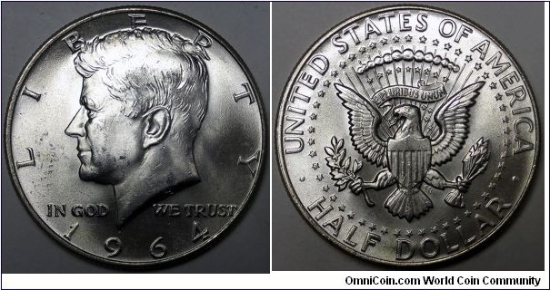 1964 Kennedy half dollar.