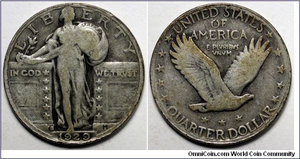 1929-S Standing liberty quarter.