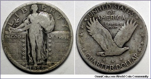 1925 Standing liberty quarter.