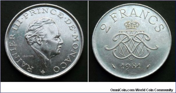 Monaco 2 francs.
1981