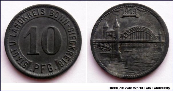 Notgeld - Bonn (Rhineland) 10 pfennig 
1919