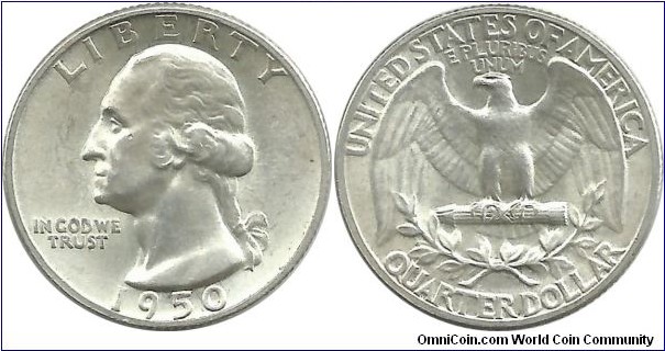 USA Quarter Dollar 1950(P) (6.25 g / .900 Ag)