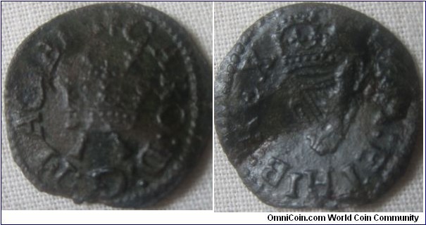 Charles I Richmond Farthing, decent details, dug up and bent
