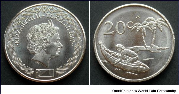 Tokelau 20 cents.
2017