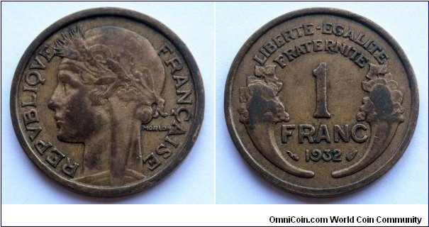 France 1 franc.
1932