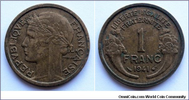 France 1 franc.
1941