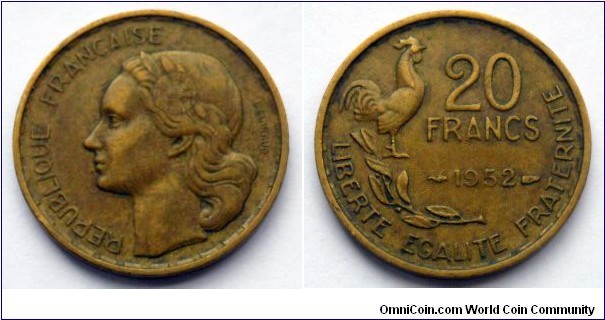 France 20 francs.
1952