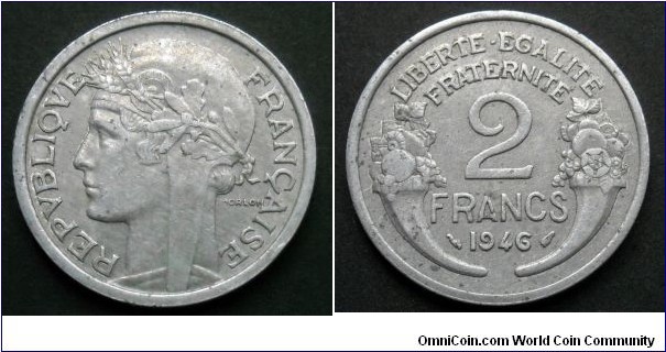 France 2 francs.
1946