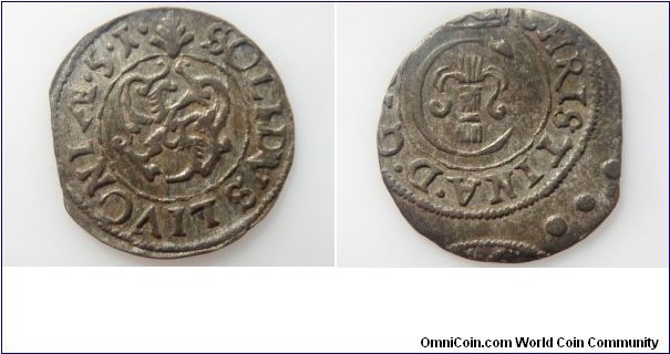 1651 Swedish Occupation Livonia Solidus Christina