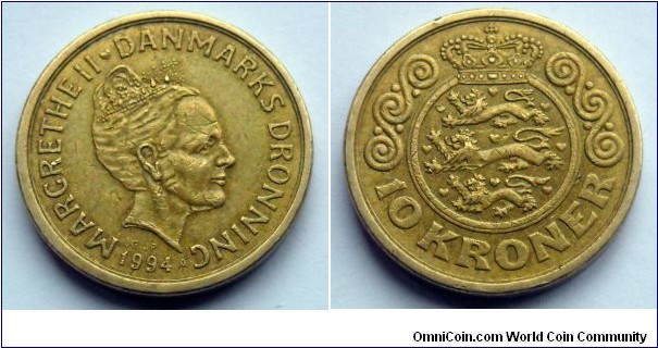 Denmark 10 kroner.
1994