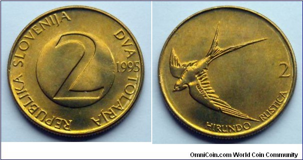 Slovenia 2 tolars.
1995