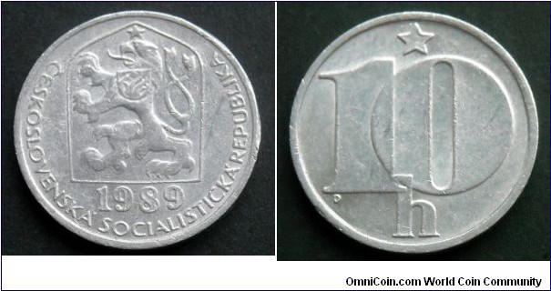 Czechoslovakia 10 haleru.
1989