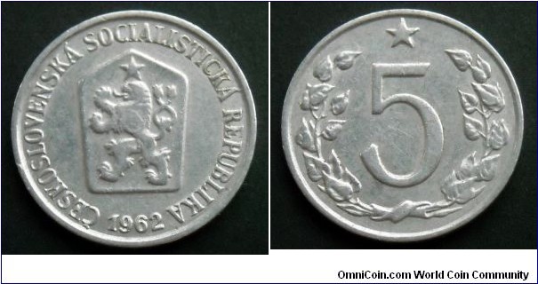 Czechoslovakia 5 haleru.
1962