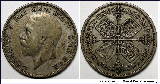 UK, 1887 Florin, KM#834.
