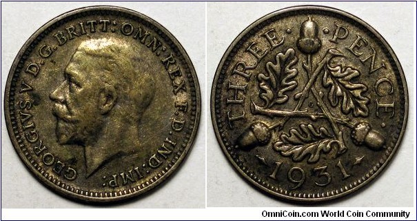 UK, 1931 3 Pence, KM#831.