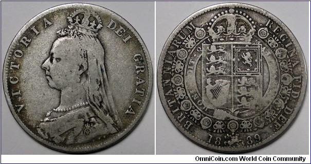 UK, 1889 Half Crown, KM#764.